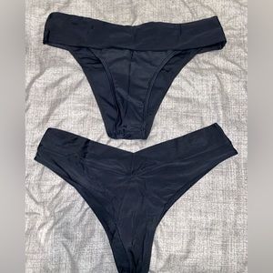 2 black bikini bottoms, cheeky